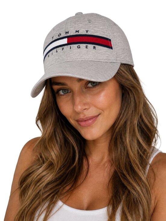Tommy Hilfiger Men\'s/Women\'s Cotton Avery Adjustable Baseball Cap, GREY main image 5